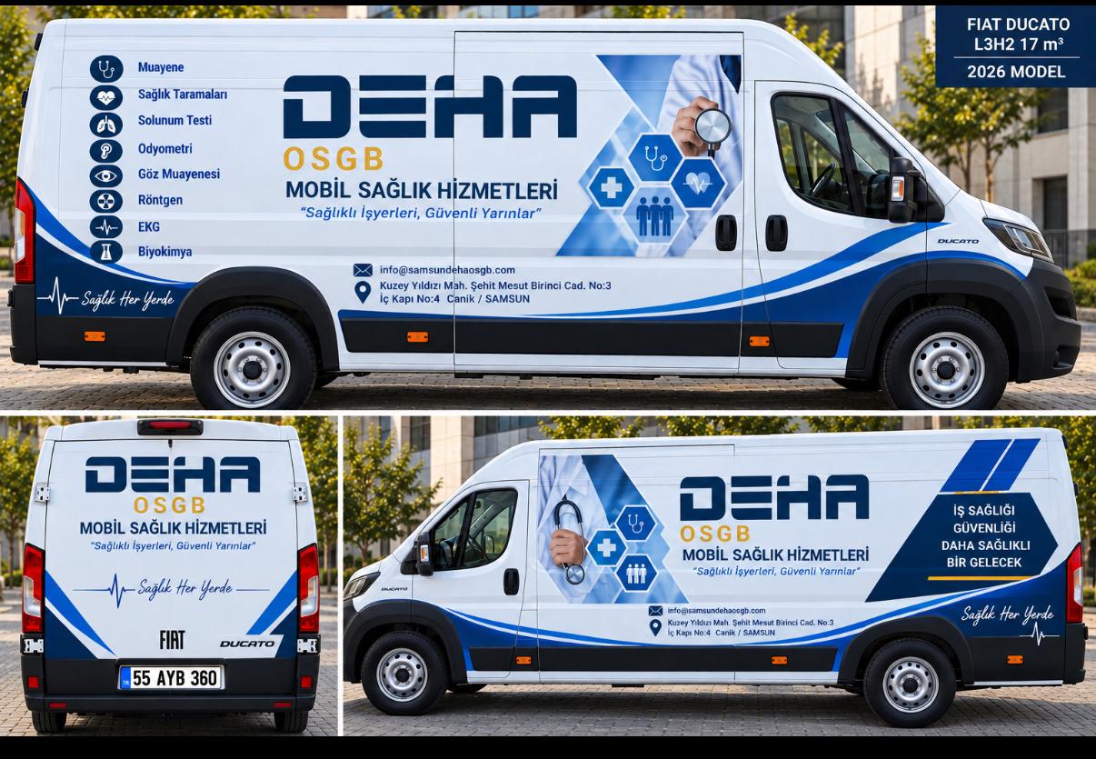 Deha OSGB gezici mobil sağlık tarama aracı — Fiat Ducato